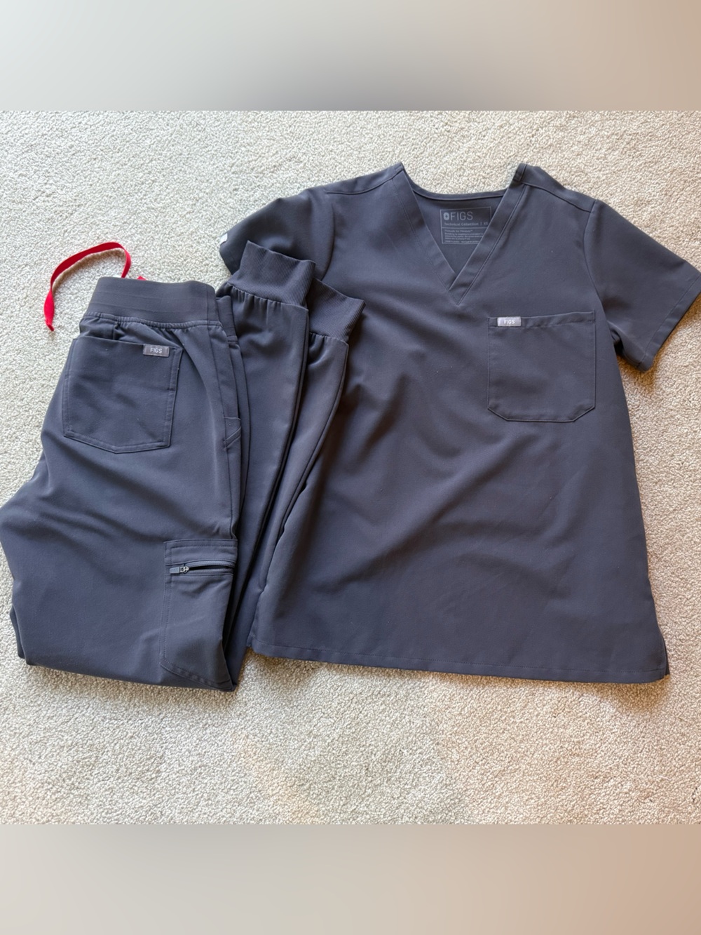 Figs Charcoal Gray Scrub Set